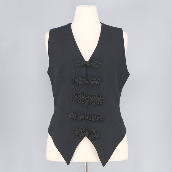 Alberto Makali Jackets & Blazers - VINTAGE ALBERTO MAKALI 100% Wool Black Vest Waistcoat Top Decorative Buttons